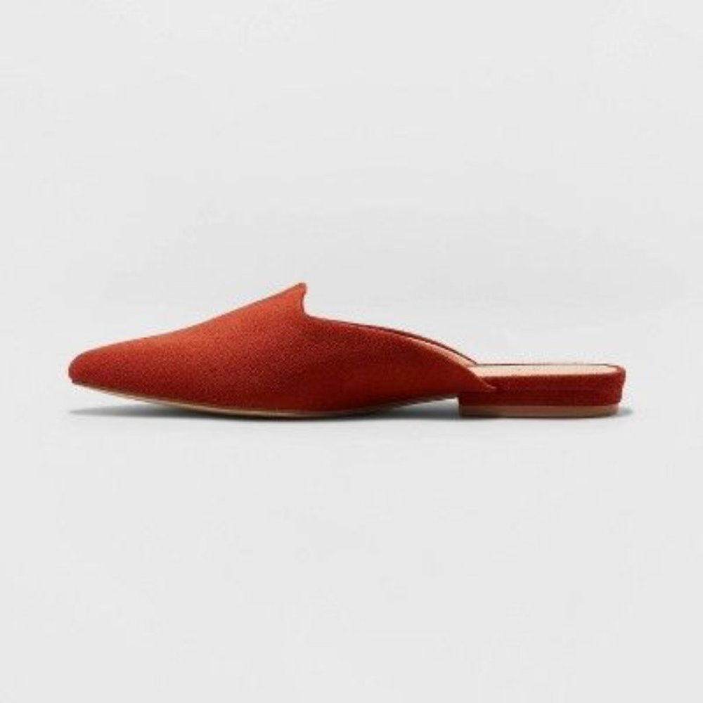 Kurin Microsuede Square Throat Mules Rust - Picture 2 of 3